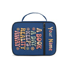 A Book A Day Keeps Reality Away Personalised Book Bag / Cover With Zippered Pocket Personalised Book Bag / Cover Printed Offshore