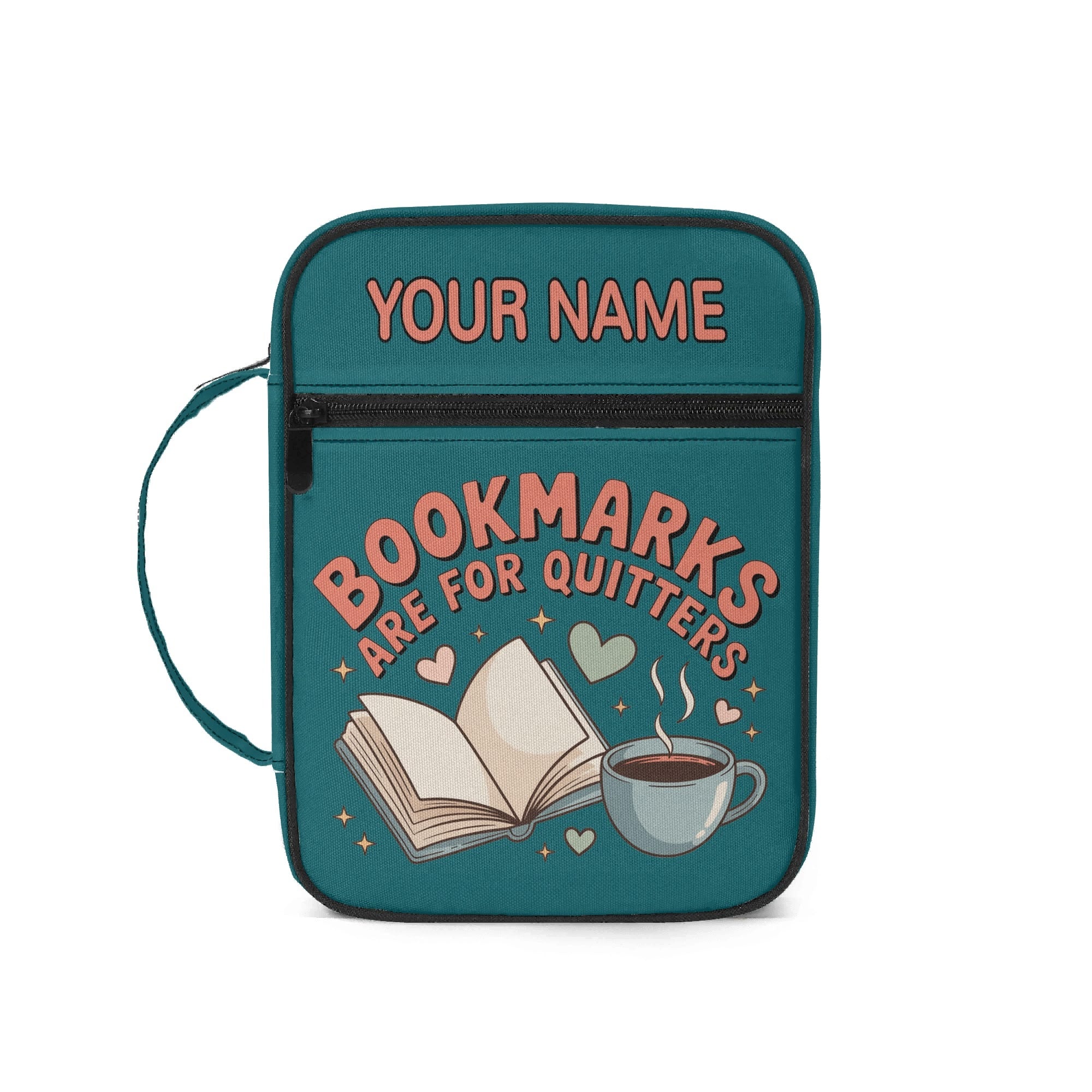 Bookmarks Are For Quitters - Personalised Book Bag / Cover With Zippered Pocket Default Title Personalised Book Bag / Cover Printed Offshore