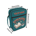 Bookmarks Are For Quitters Personalised Book Bag / Cover With Zippered Pocket Personalised Book Bag / Cover Printed Offshore