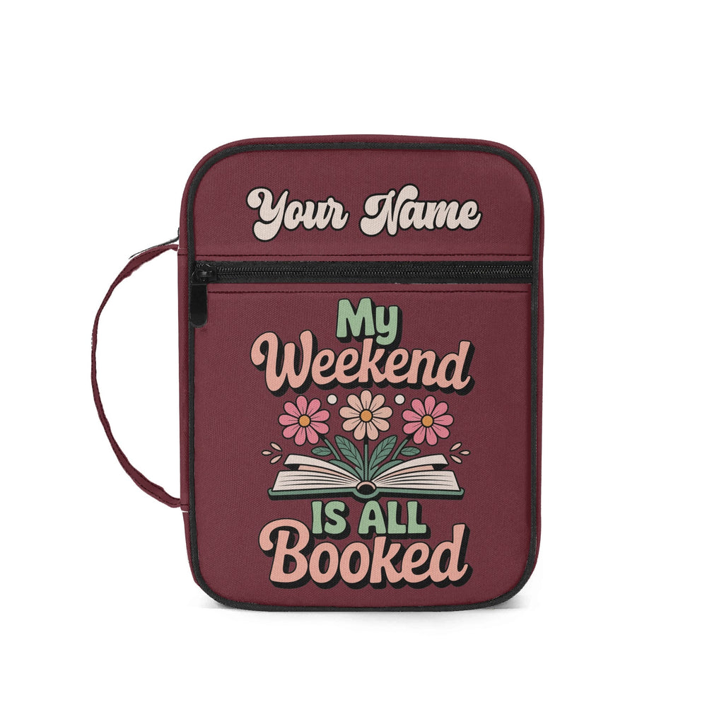 My Weekend Is All Booked Personalised Book Bag / Cover With Zippered Pocket Default Title Personalised Book Bag / Cover Printed Offshore