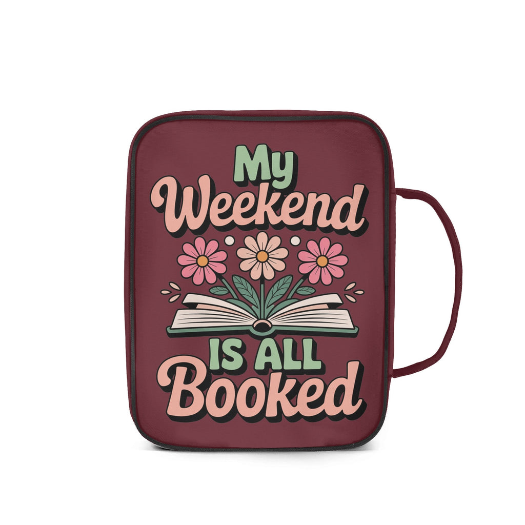 My Weekend Is All Booked Personalised Book Bag / Cover With Zippered Pocket Personalised Book Bag / Cover Printed Offshore