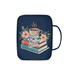 Im A Book And Coffee Queen Personalised Book Bag / Cover With Zippered Pocket Personalised Book Bag / Cover Printed Offshore