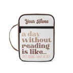 A Day Without Reading Personalised Book Bag / Cover With Zippered Pocket Default Title Personalised Book Bag / Cover Printed Offshore