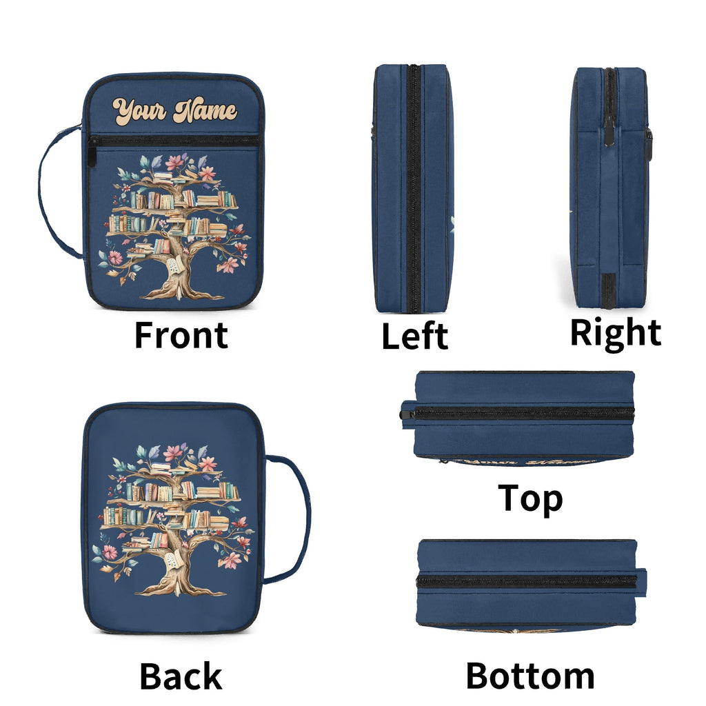 Book Tree Personalised Book Bag / Cover With Zippered Pocket Personalised Book Bag / Cover Printed Offshore