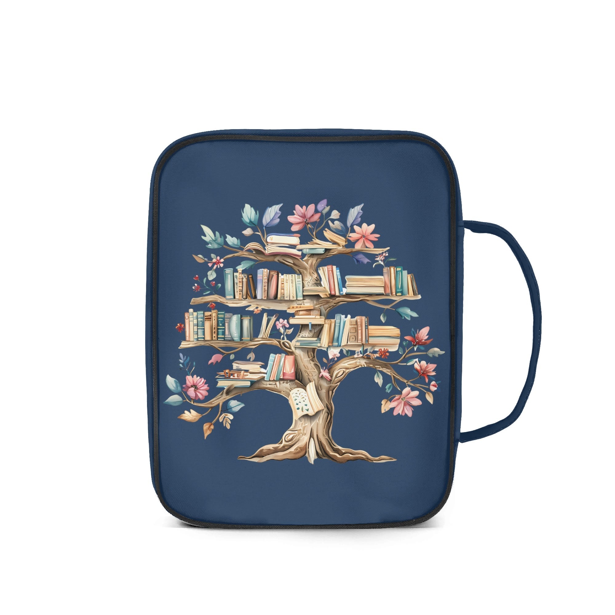 Book Tree - Personalised Book Bag / Cover With Zippered Pocket Personalised Book Bag / Cover Printed Offshore