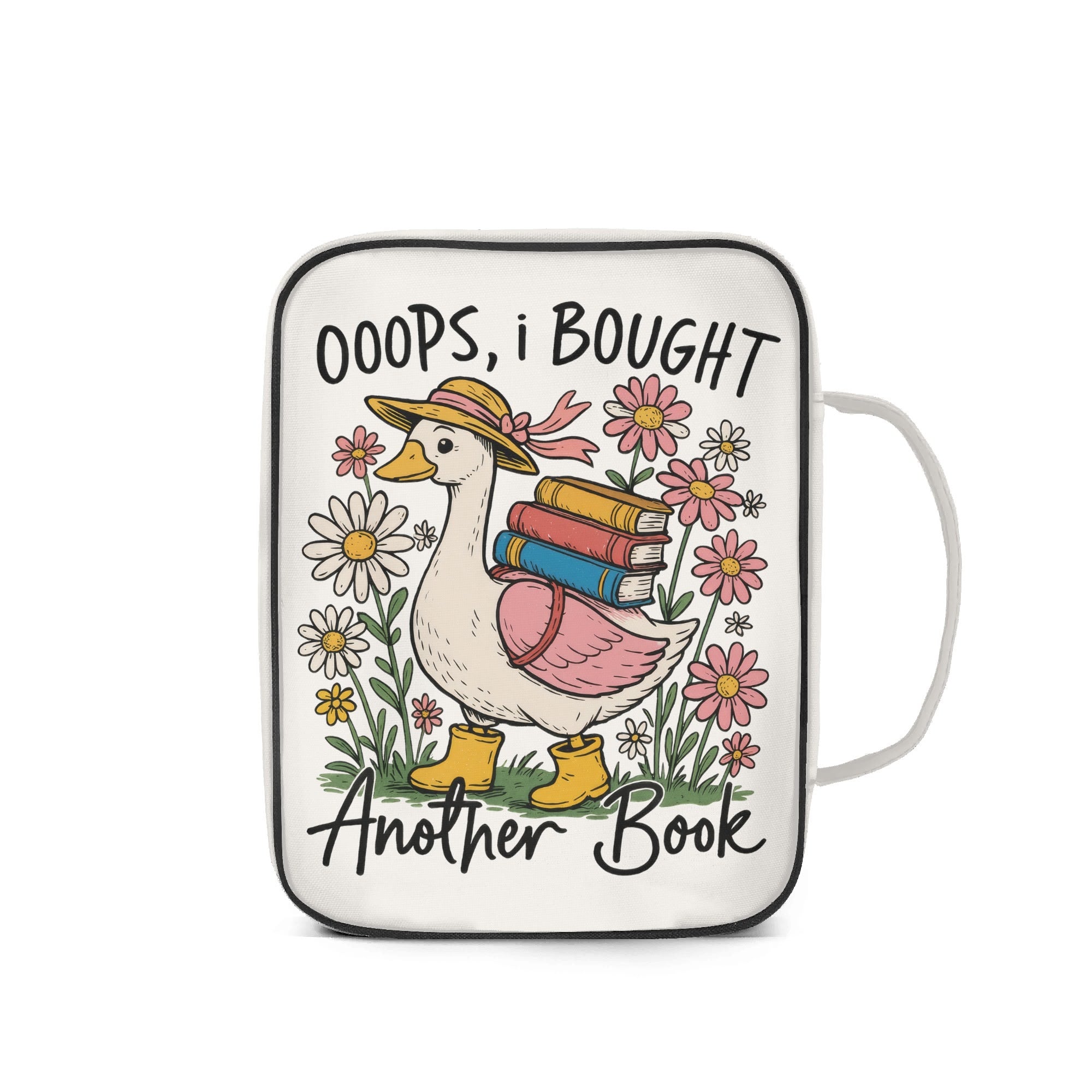 Oops I Bought Another Book, Silly Goose - Personalised Book Bag / Cover With Zippered Pocket Personalised Book Bag / Cover Printed Offshore