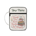 Drink Tea, Read Books, Be Happy Personalised Book Bag / Cover With Zippered Pocket Default Title Personalised Book Bag / Cover Printed Offshore