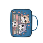 Books And Cats Personalised Book Bag / Cover With Zippered Pocket Personalised Book Bag / Cover Printed Offshore