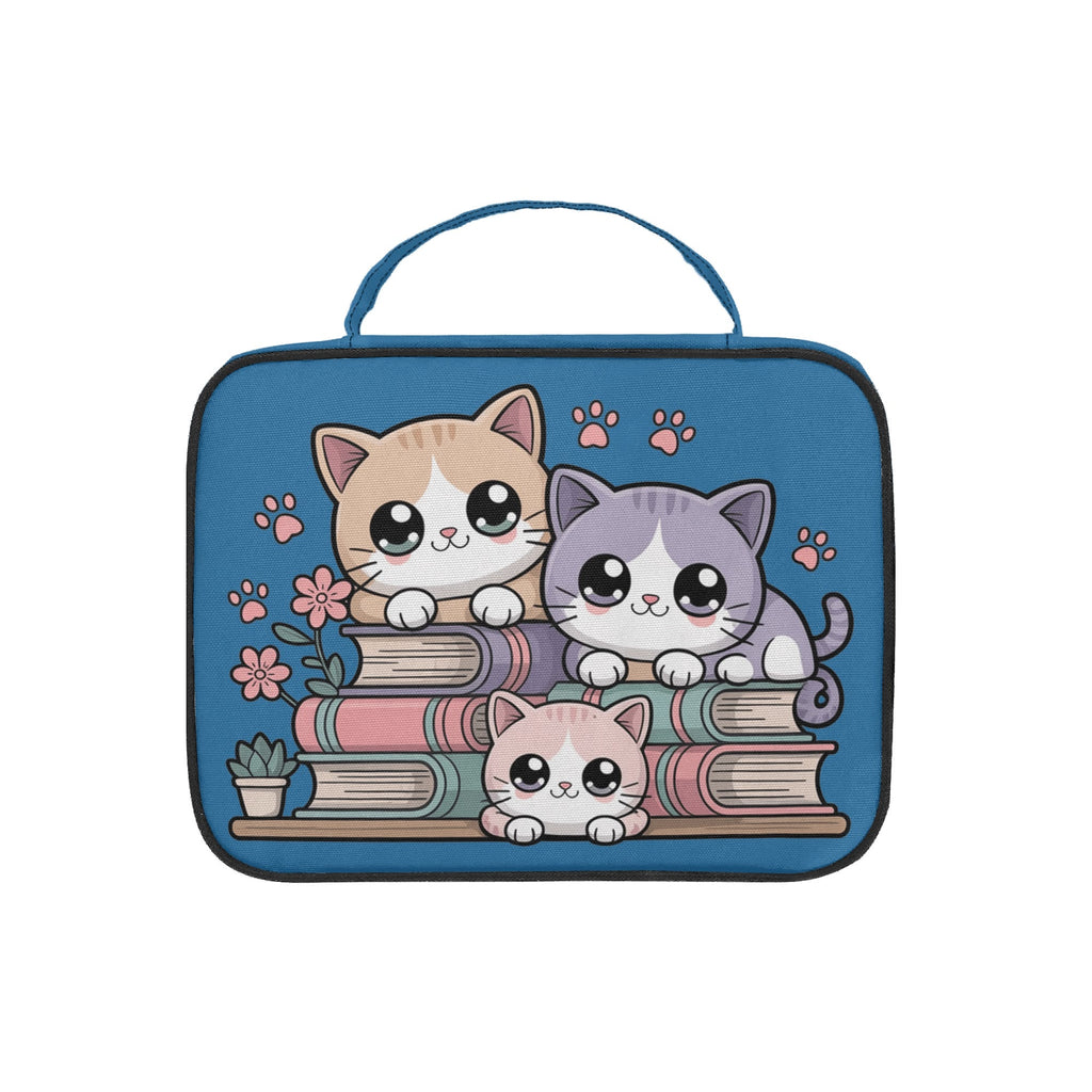 Books And Cats Personalised Book Bag / Cover With Zippered Pocket Personalised Book Bag / Cover Printed Offshore
