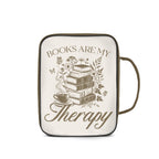Books Are My Therapy Personalised Book Bag / Cover With Zippered Pocket Personalised Book Bag / Cover Printed Offshore