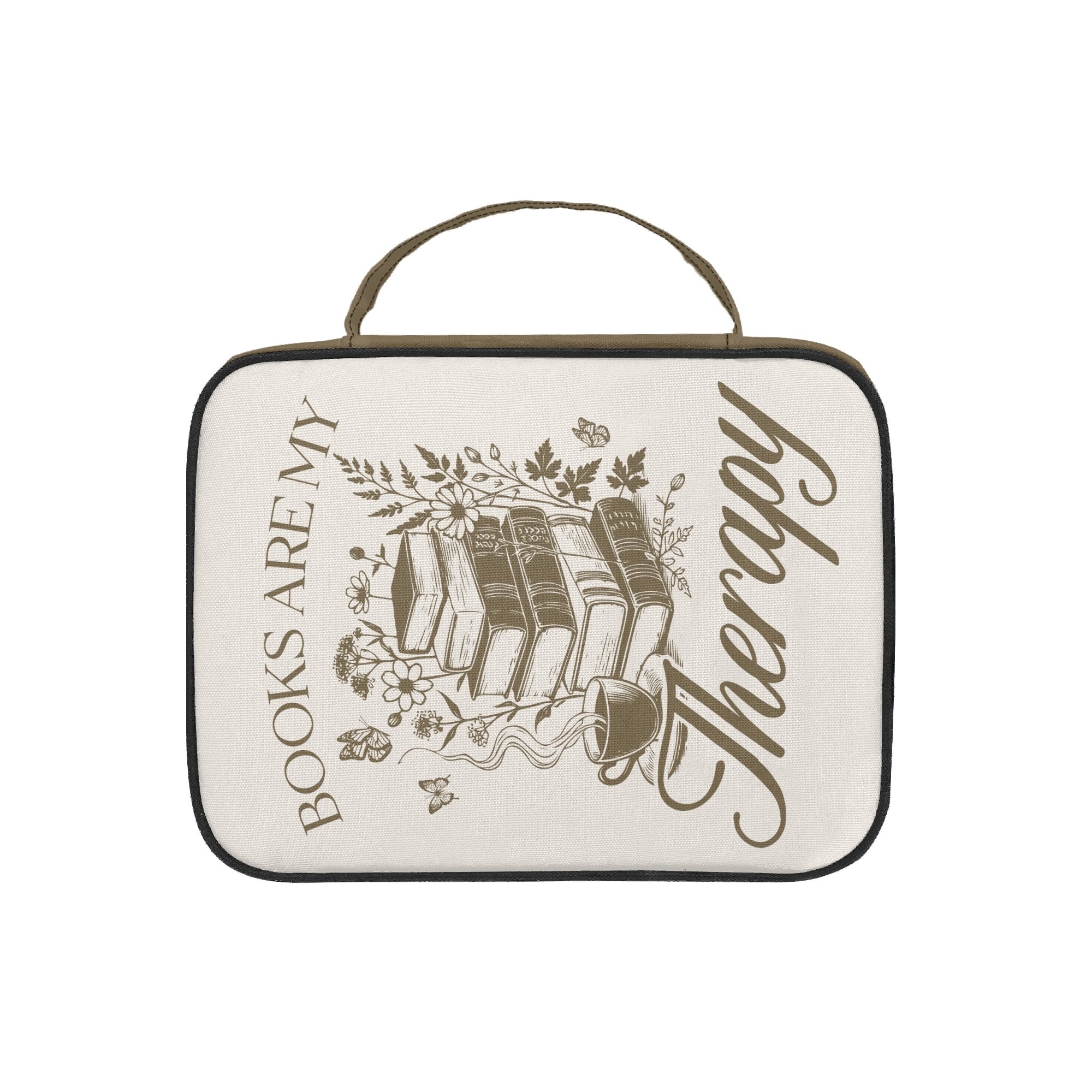 Books Are My Therapy Personalised Book Bag / Cover With Zippered Pocket Personalised Book Bag / Cover Printed Offshore