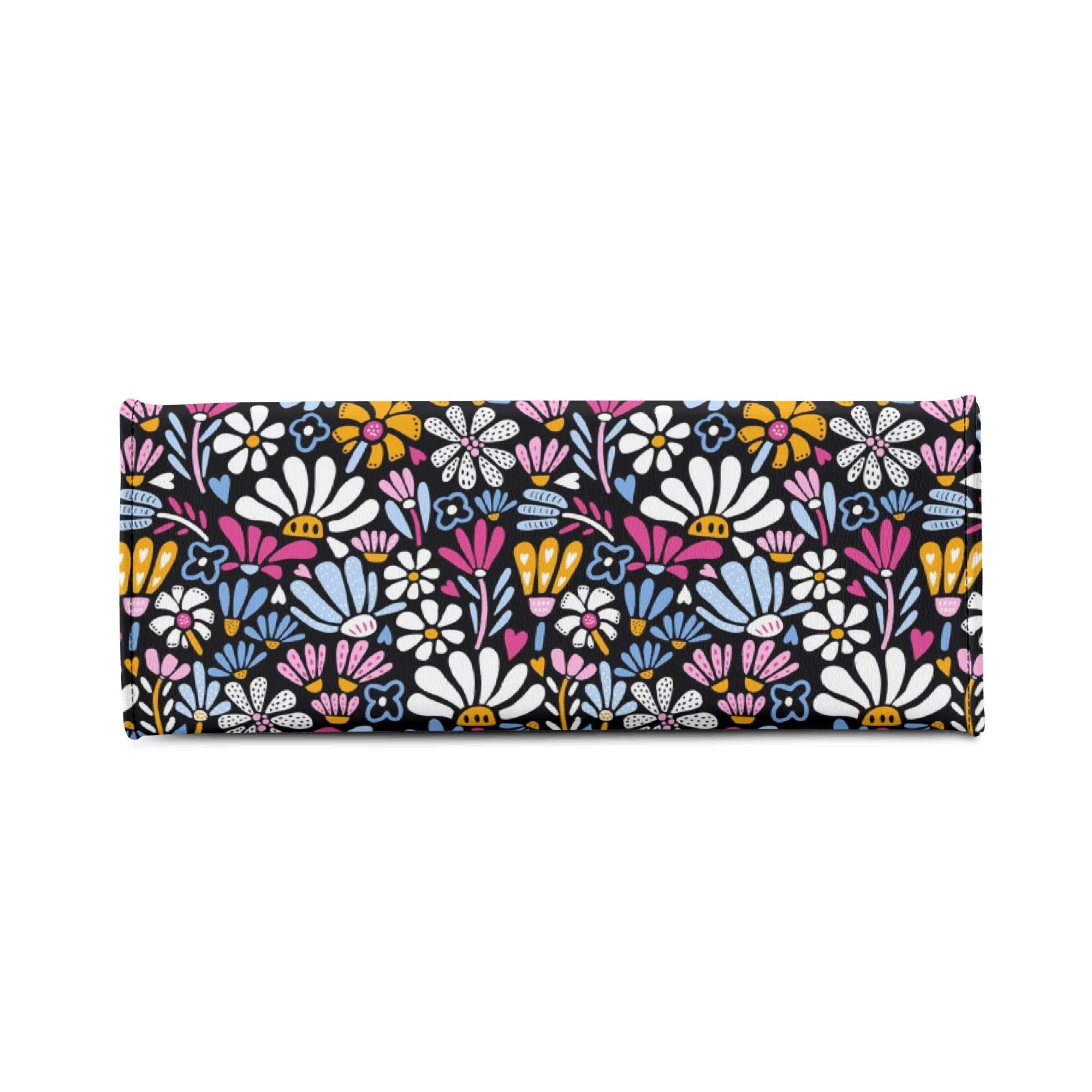 Graphic Flowers On Black Luxury PU Leather Handbag Luxury PU Leather Handbag Plants Printed Offshore