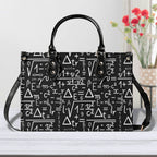 Mathematics Luxury PU Leather Handbag L Luxury PU Leather Handbag Maths Printed Offshore