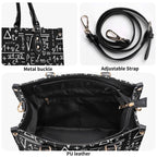 Mathematics Luxury PU Leather Handbag Luxury PU Leather Handbag Maths Printed Offshore