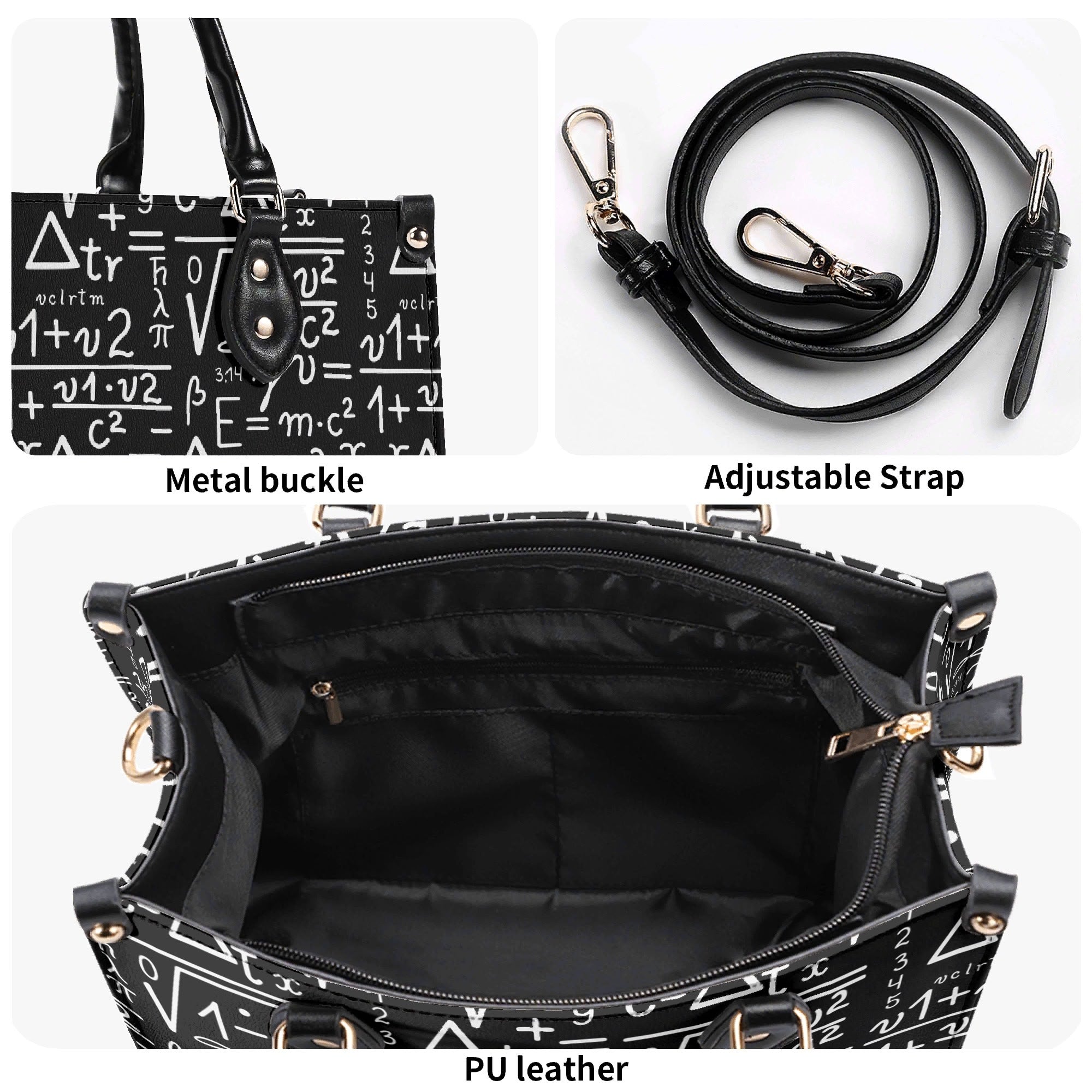 Mathematics Luxury PU Leather Handbag Luxury PU Leather Handbag Maths Printed Offshore