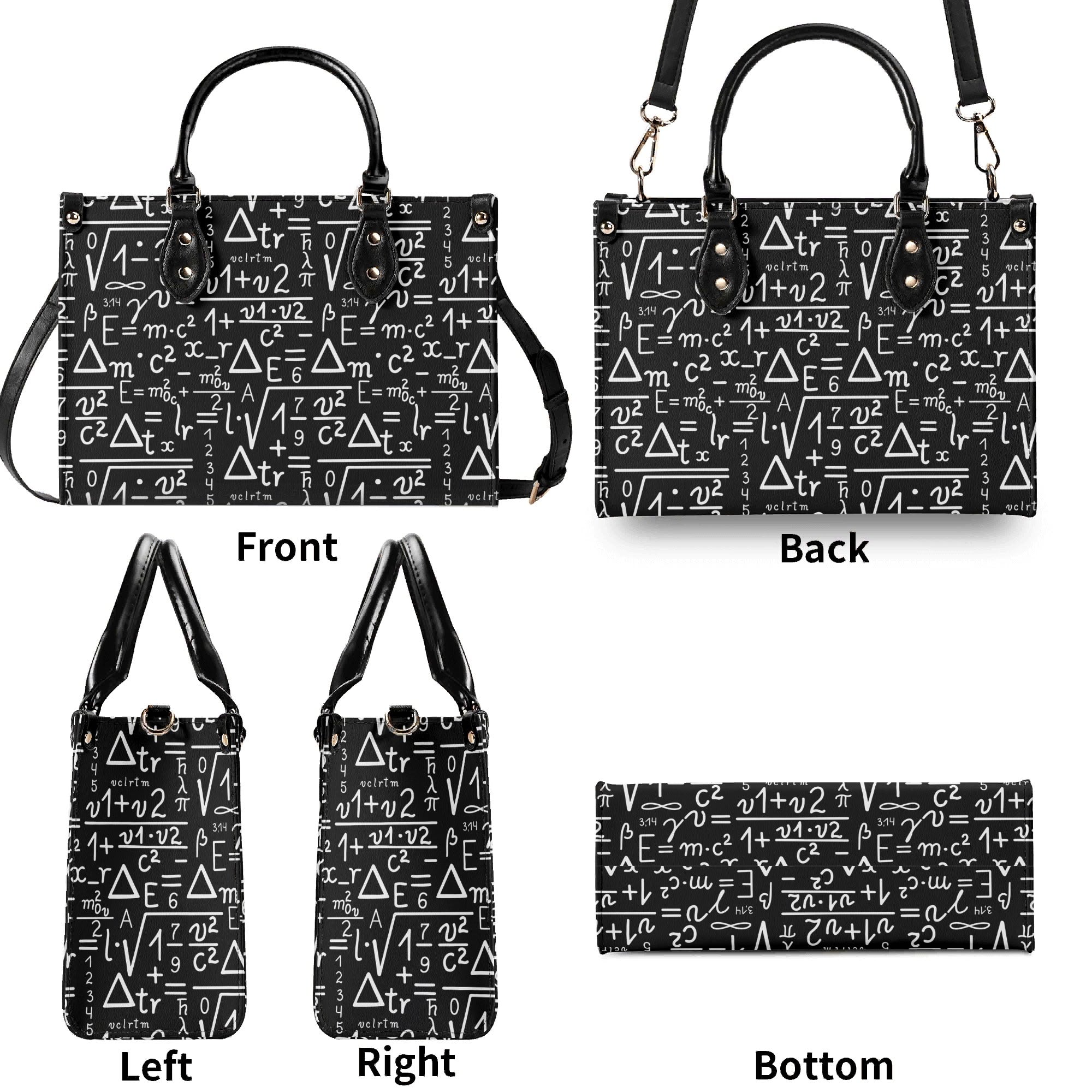 Mathematics Luxury PU Leather Handbag Luxury PU Leather Handbag Maths Printed Offshore