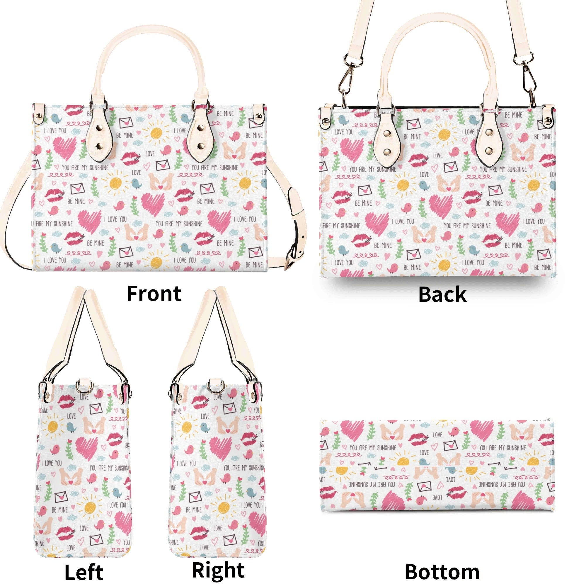 Valentine - Luxury PU Leather Handbag Luxury PU Leather Handbag Love Printed Offshore