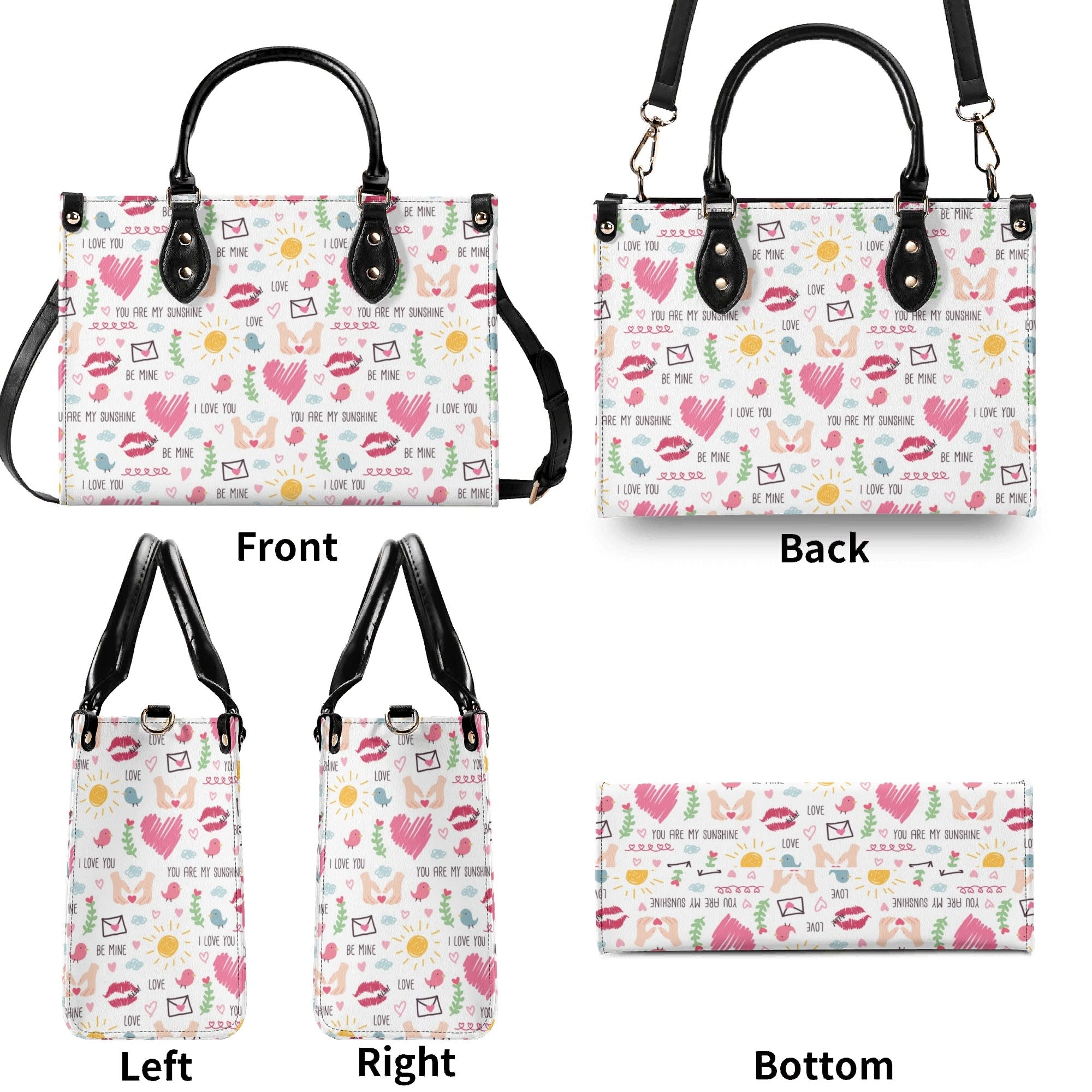 Valentine - Luxury PU Leather Handbag Luxury PU Leather Handbag Love Printed Offshore