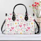 Valentine - Luxury PU Leather Handbag Black Luxury PU Leather Handbag Love Printed Offshore