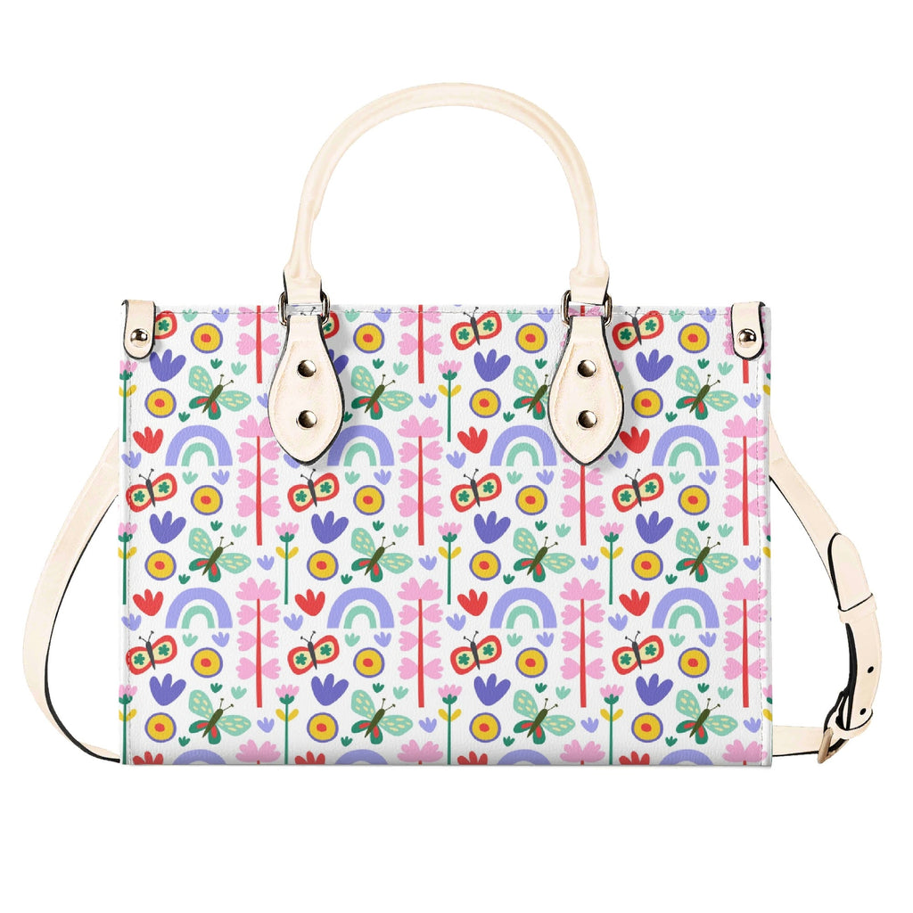 Rainbows And Butterflies Luxury PU Leather Handbag Luxury PU Leather Handbag Printed Offshore