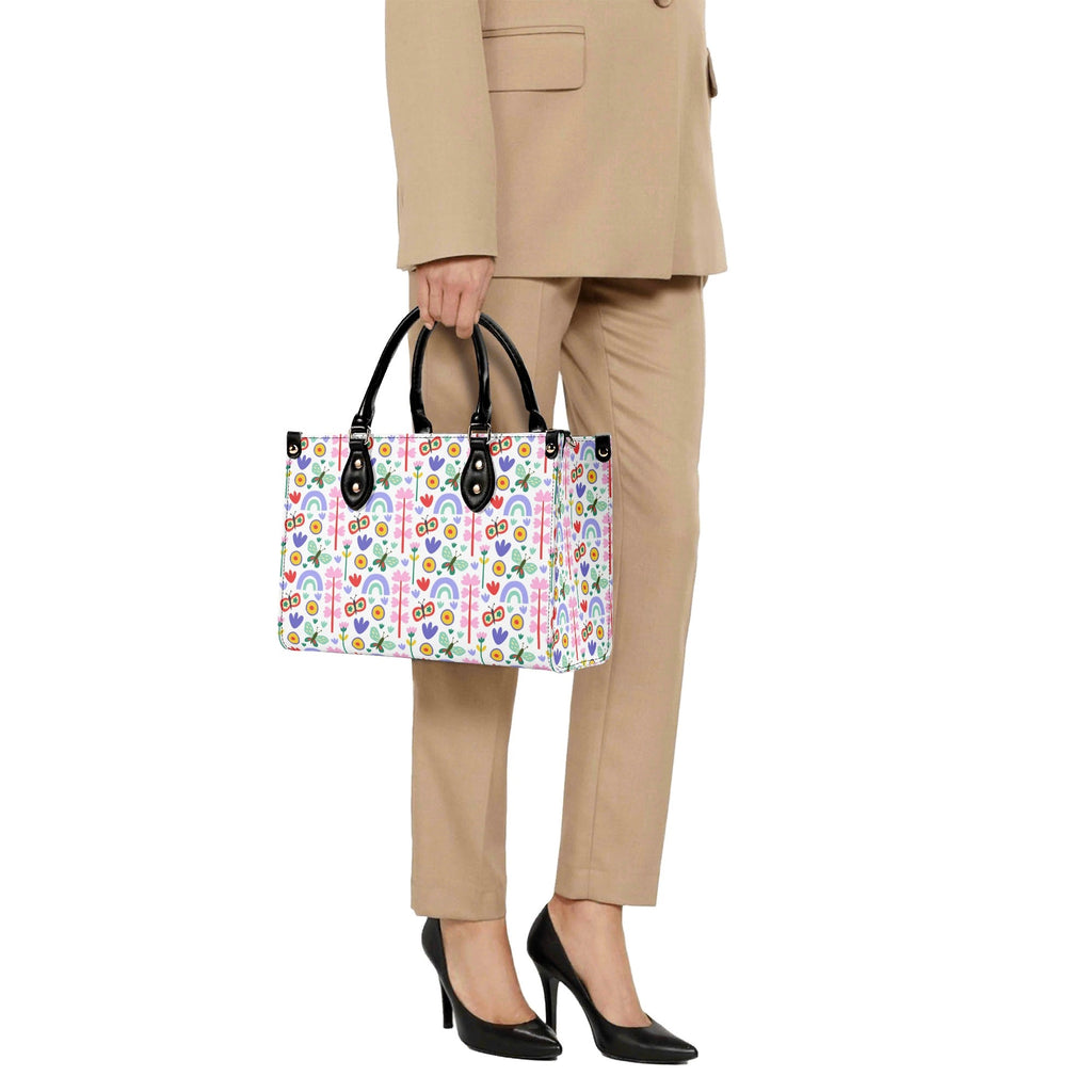 Rainbows And Butterflies Luxury PU Leather Handbag Luxury PU Leather Handbag Printed Offshore
