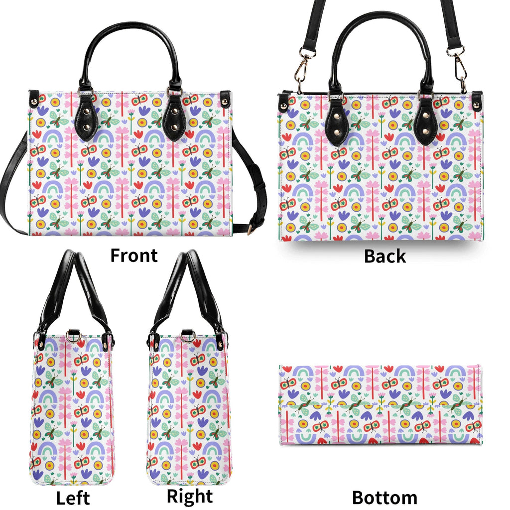 Rainbows And Butterflies Luxury PU Leather Handbag Luxury PU Leather Handbag Printed Offshore