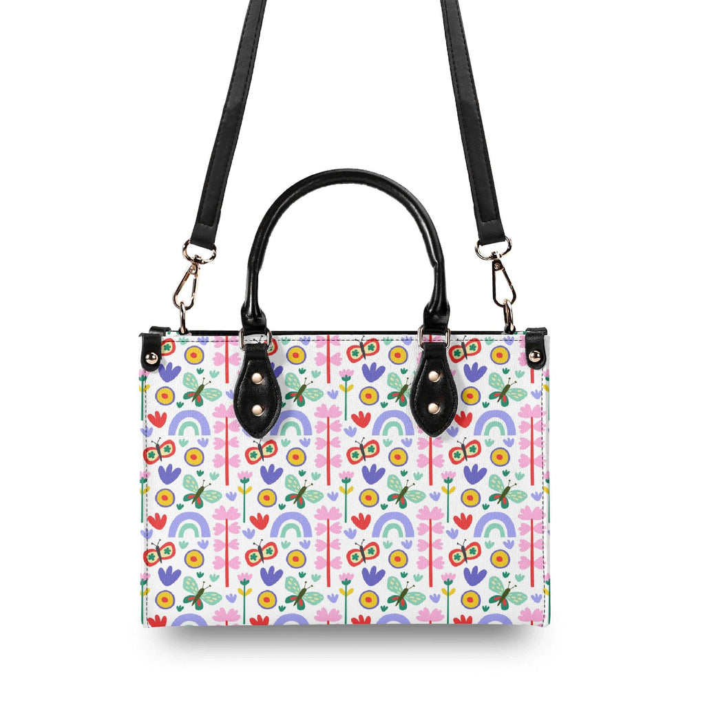 Rainbows And Butterflies Luxury PU Leather Handbag Luxury PU Leather Handbag Printed Offshore