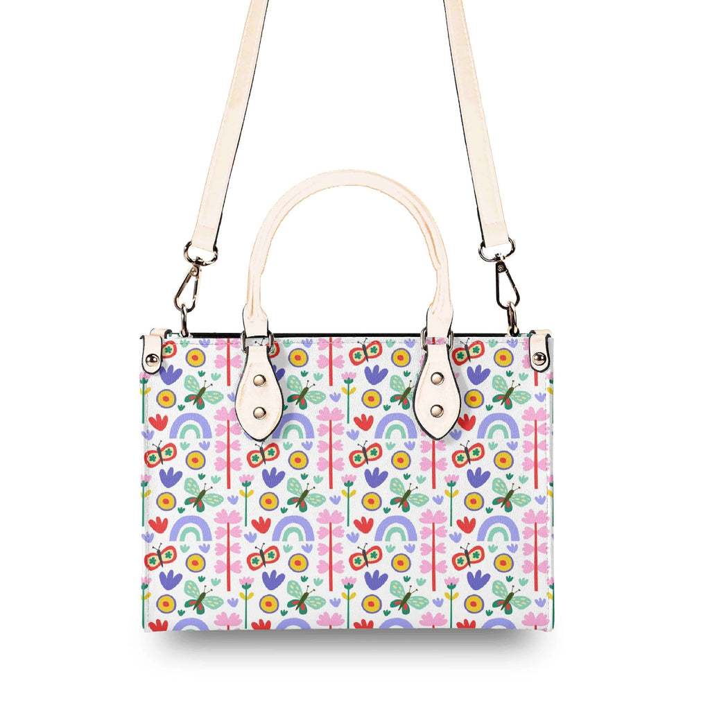 Rainbows And Butterflies Luxury PU Leather Handbag Luxury PU Leather Handbag Printed Offshore