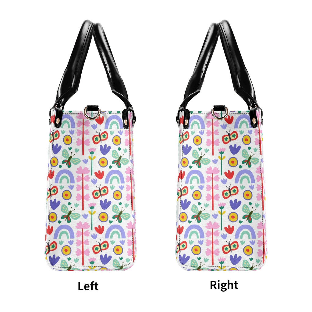 Rainbows And Butterflies Luxury PU Leather Handbag Luxury PU Leather Handbag Printed Offshore