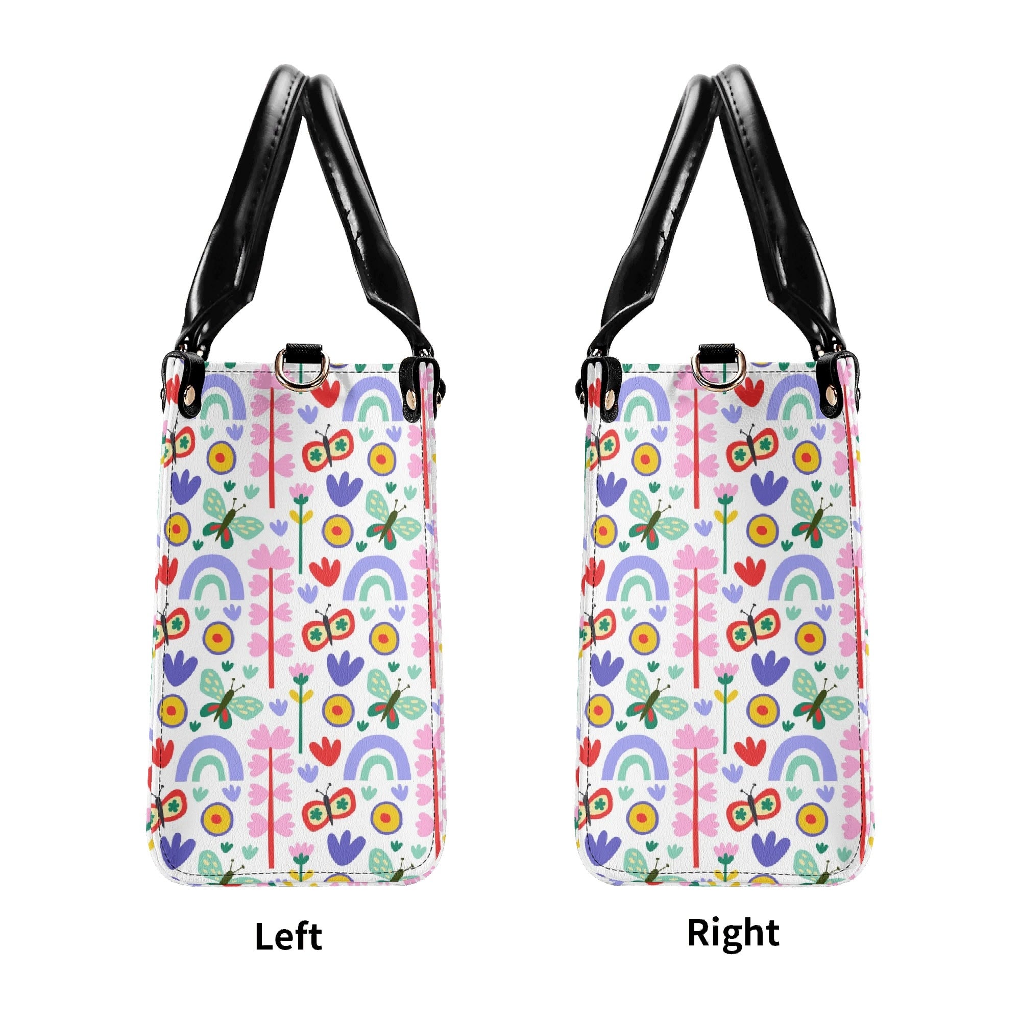 Rainbows And Butterflies Luxury PU Leather Handbag Luxury PU Leather Handbag Printed Offshore