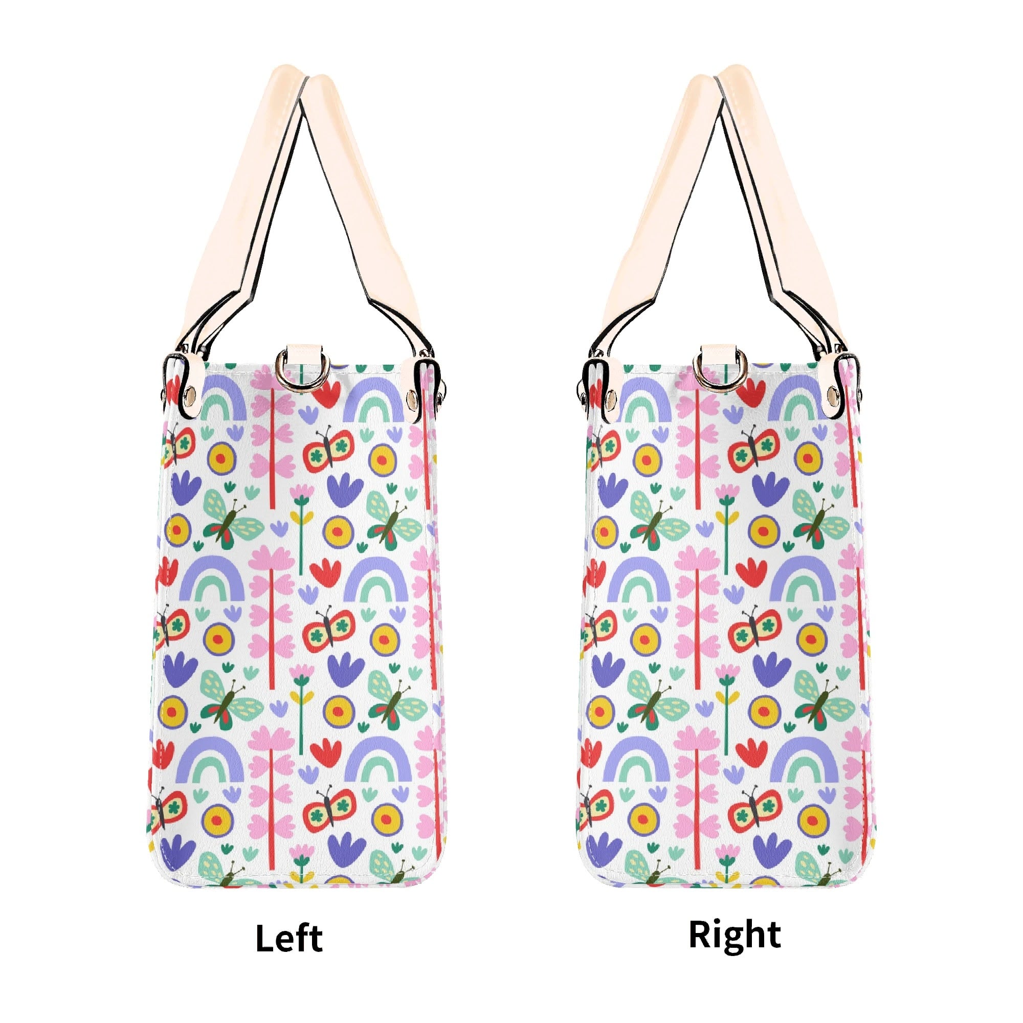 Rainbows And Butterflies Luxury PU Leather Handbag Luxury PU Leather Handbag Printed Offshore