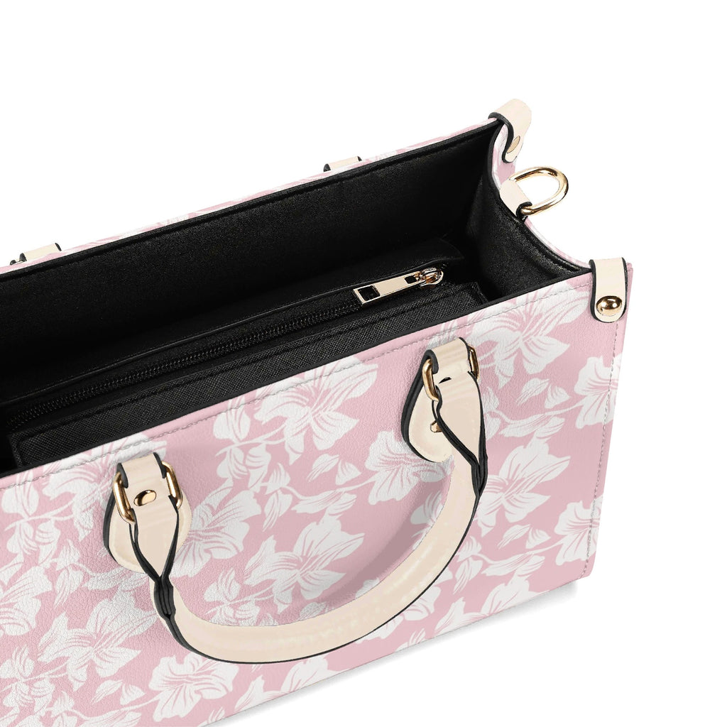 Pink Hawaiian Foliage Luxury PU Leather Handbag Luxury PU Leather Handbag Plants Printed Offshore