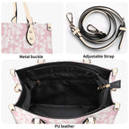 Pink Hawaiian Foliage Luxury PU Leather Handbag Luxury PU Leather Handbag Plants Printed Offshore