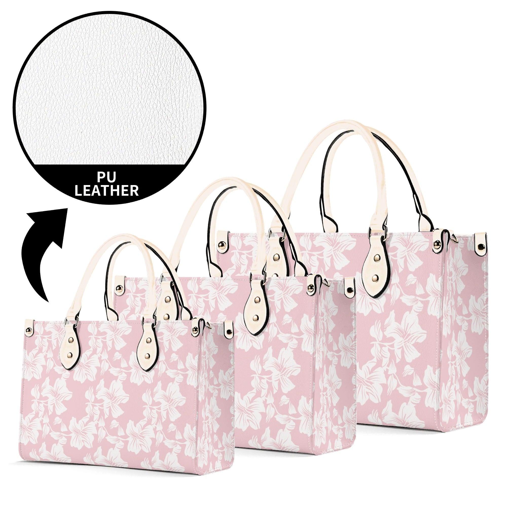 Pink Hawaiian Foliage Luxury PU Leather Handbag Luxury PU Leather Handbag Plants Printed Offshore