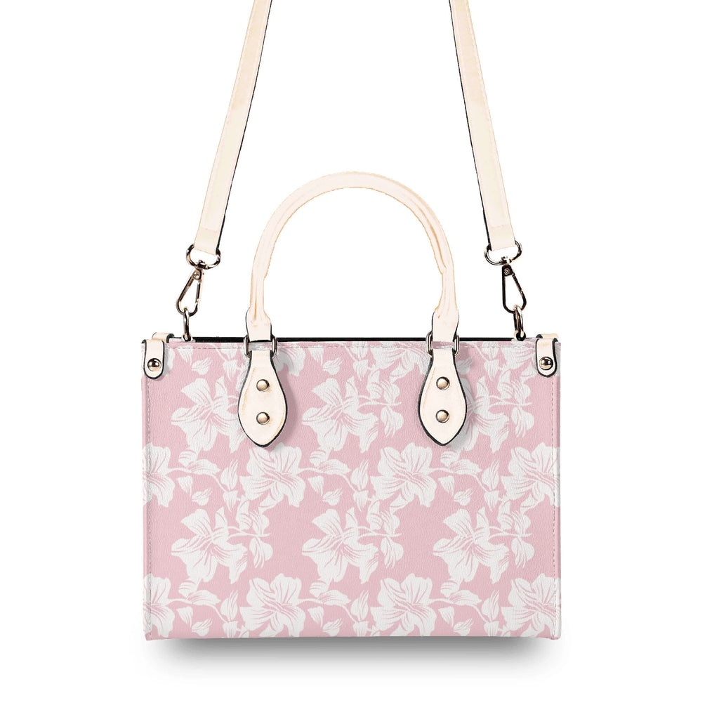 Pink Hawaiian Foliage Luxury PU Leather Handbag Luxury PU Leather Handbag Plants Printed Offshore