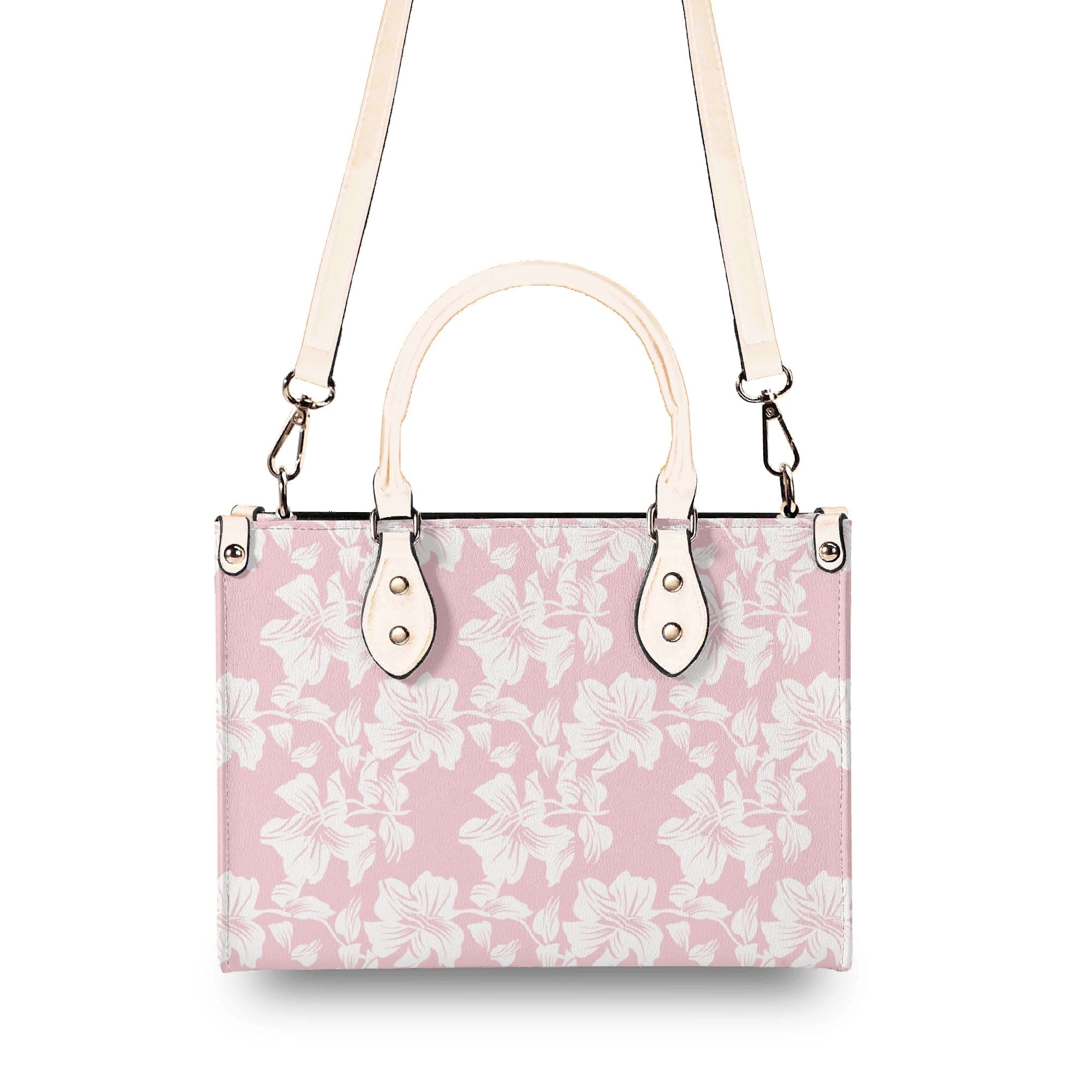 Pink Hawaiian Foliage Luxury PU Leather Handbag Luxury PU Leather Handbag Plants Printed Offshore