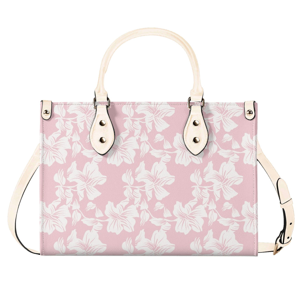 Pink Hawaiian Foliage Luxury PU Leather Handbag Luxury PU Leather Handbag Plants Printed Offshore