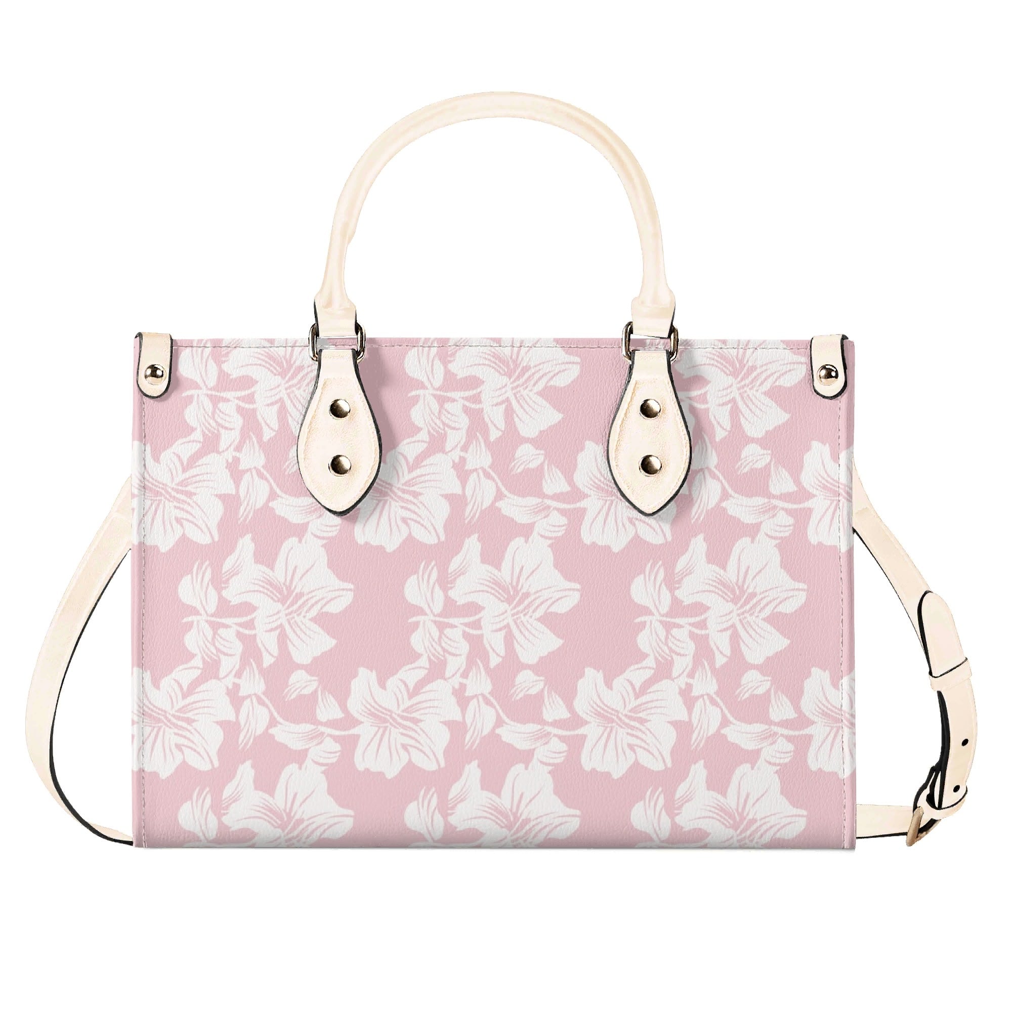 Pink Hawaiian Foliage Luxury PU Leather Handbag Luxury PU Leather Handbag Plants Printed Offshore
