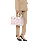 Pink Hawaiian Foliage Luxury PU Leather Handbag Luxury PU Leather Handbag Plants Printed Offshore