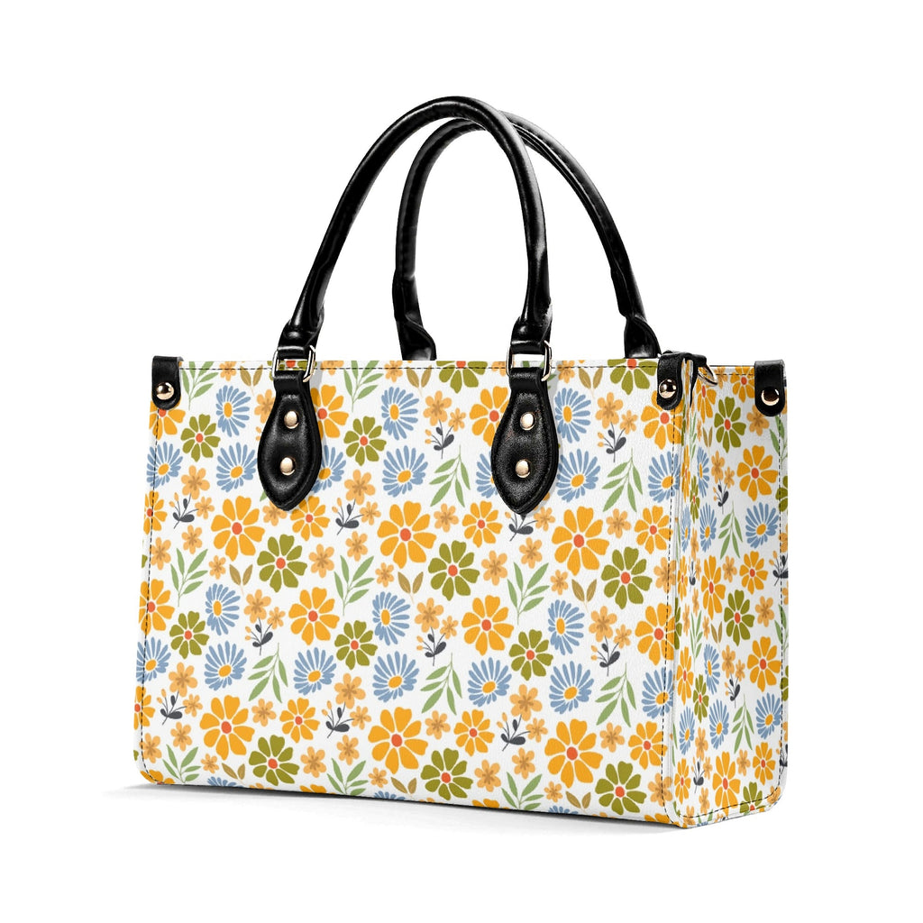 Retro boho Flowers Luxury PU Leather Handbag Luxury PU Leather Handbag Plants Printed Offshore Retro