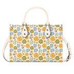 Retro boho Flowers Luxury PU Leather Handbag Luxury PU Leather Handbag Plants Printed Offshore Retro