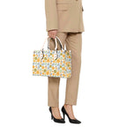 Retro boho Flowers Luxury PU Leather Handbag Luxury PU Leather Handbag Plants Printed Offshore Retro