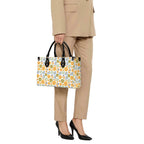 Retro boho Flowers Luxury PU Leather Handbag Luxury PU Leather Handbag Plants Printed Offshore Retro