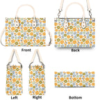 Retro boho Flowers Luxury PU Leather Handbag Luxury PU Leather Handbag Plants Printed Offshore Retro