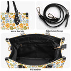 Retro boho Flowers Luxury PU Leather Handbag Luxury PU Leather Handbag Plants Printed Offshore Retro