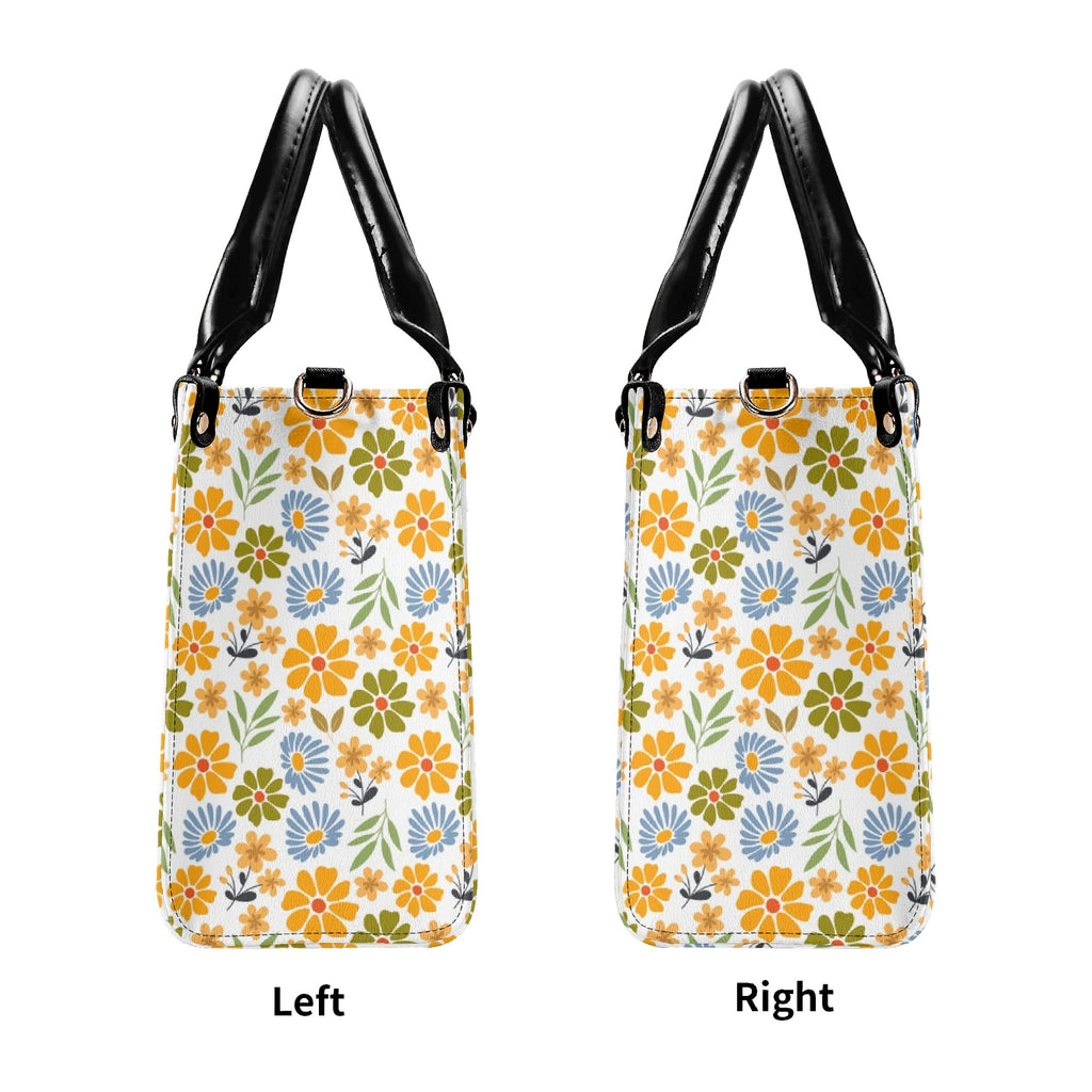 Retro boho Flowers Luxury PU Leather Handbag Luxury PU Leather Handbag Plants Printed Offshore Retro