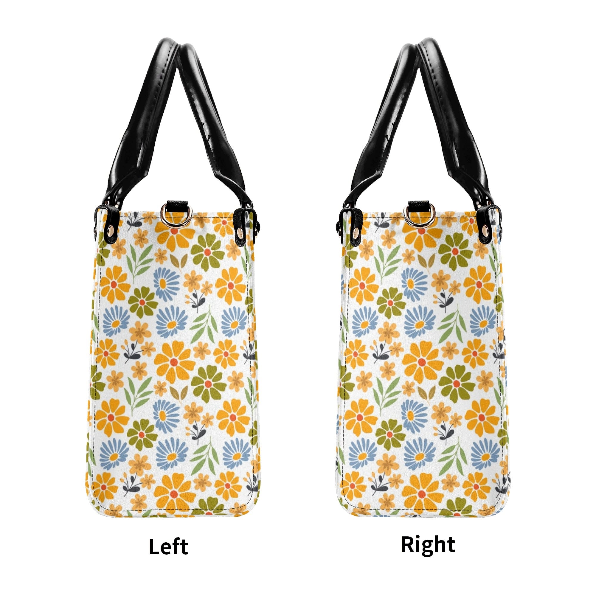 Retro boho Flowers Luxury PU Leather Handbag Luxury PU Leather Handbag Plants Printed Offshore Retro