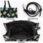 Colourful Cassette Tapes Luxury PU Leather Handbag Luxury PU Leather Handbag Music Printed Offshore Retro