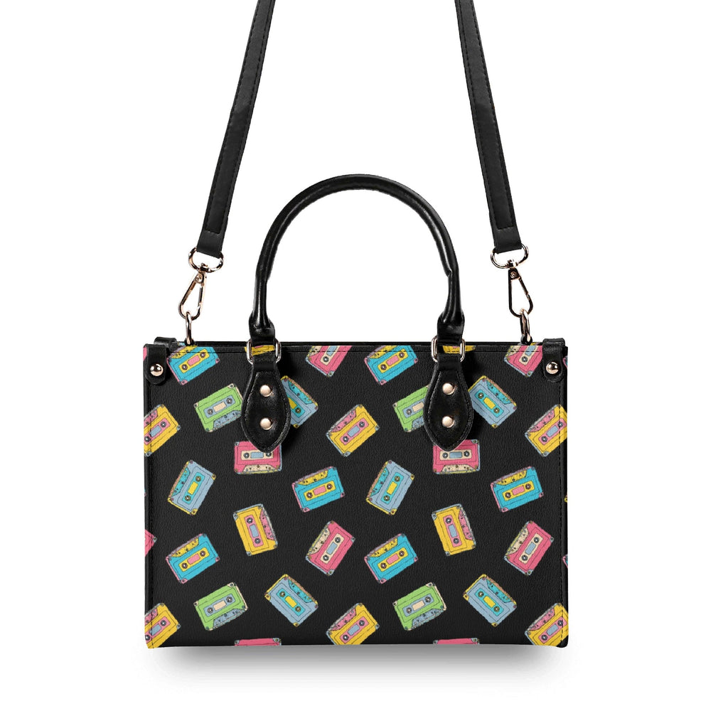 Colourful Cassette Tapes Luxury PU Leather Handbag Luxury PU Leather Handbag Music Printed Offshore Retro