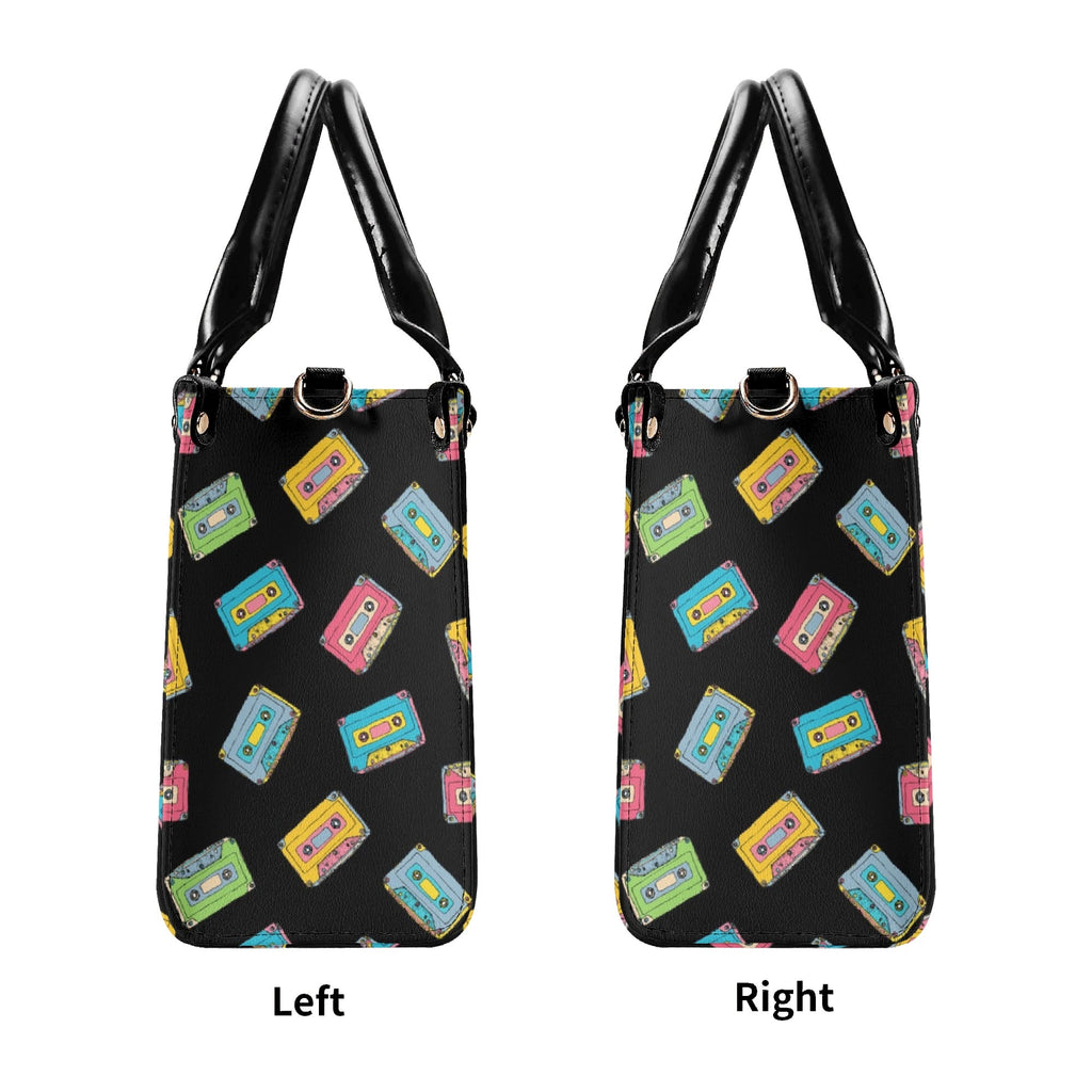 Colourful Cassette Tapes Luxury PU Leather Handbag Luxury PU Leather Handbag Music Printed Offshore Retro